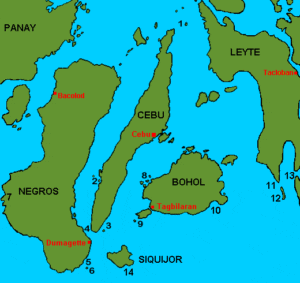 Map of the Visayas
