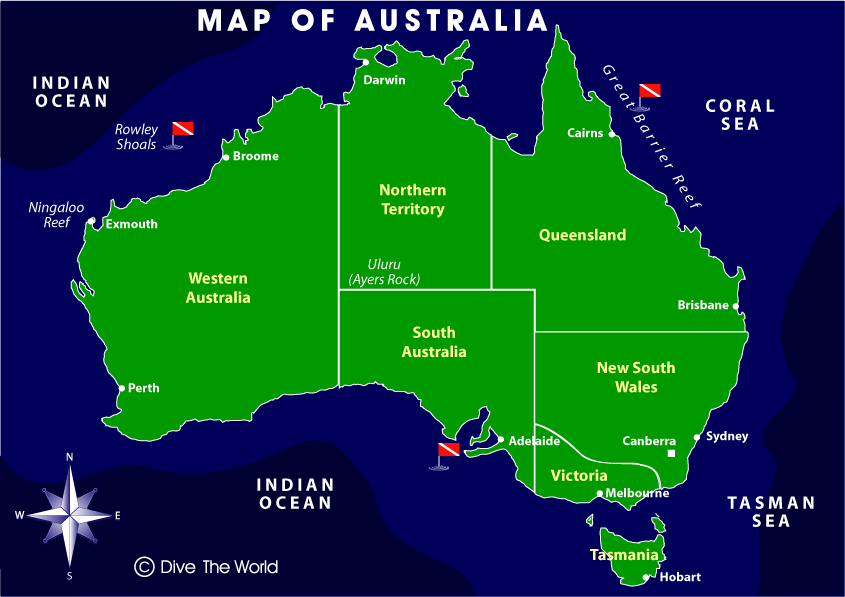 Australia Dive Map