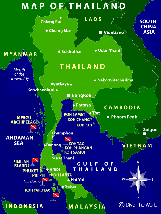 Thailand Dive Map