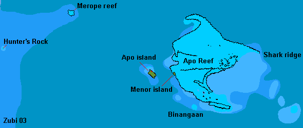 Apo Reef Dive Site Map