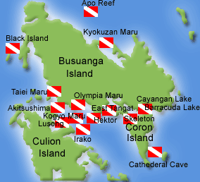 Coron Dive Sites Map