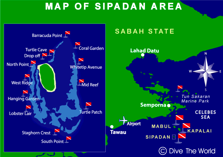Sipadan Dive Sites Map