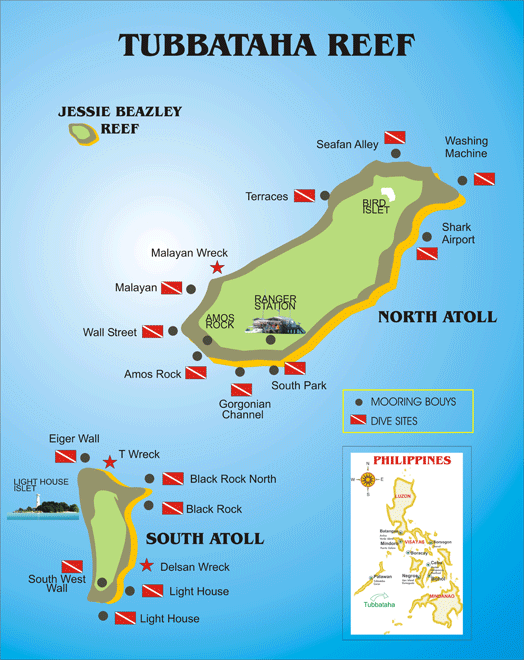 Tubbataha Reef Dive Site Map Philippines