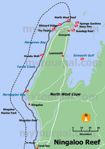 Ningaloo Dive Map Australia Liveaboard Diving