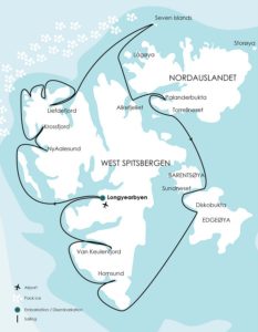Spitsbergen, Norway Map Arctic Liveaboard Diving