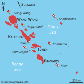 Wakatobi Dive Sites Map