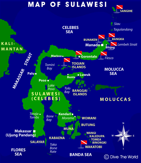 Sulawesi, Indonesia Map