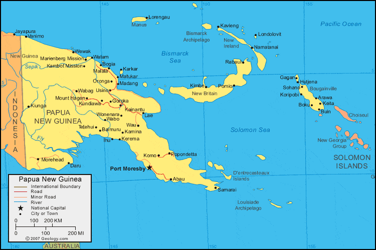 Papua New Guinea Map