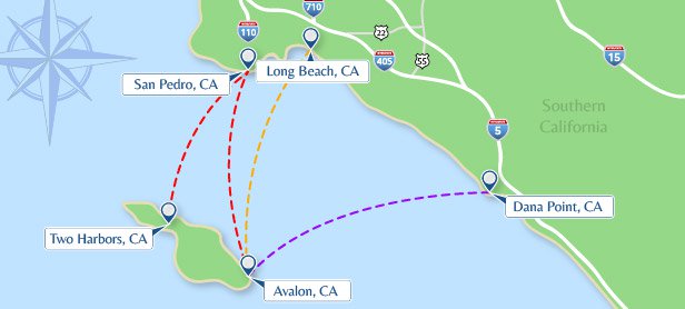 Catalina Express Route Map LA to Catalina Island