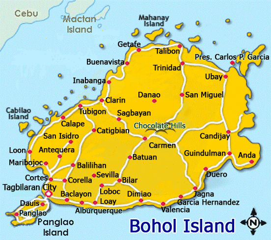 Bohol Island Map Philippines Scuba Diving