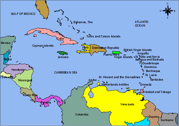 Caribbean Islands Map