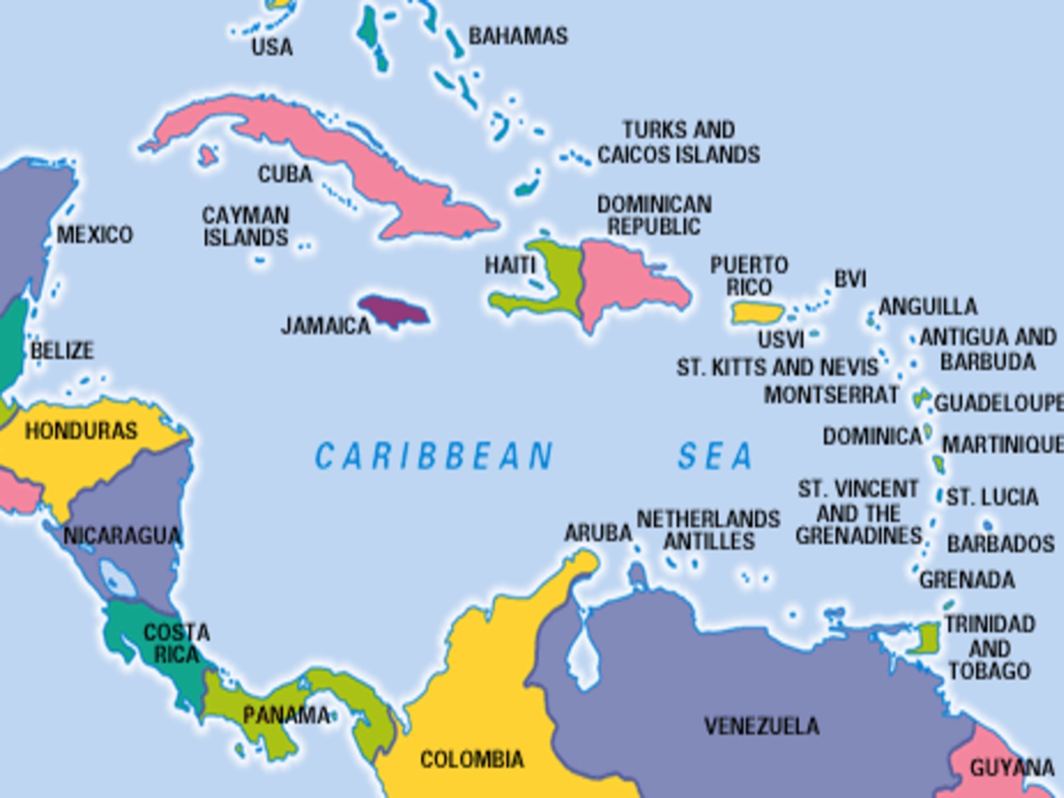 Caribbean Islands Map