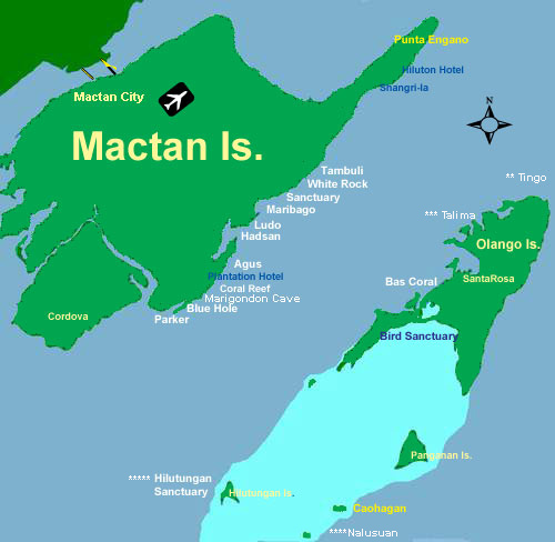 Mactan Olango Dive Sites Map Philippines Scuba Diving