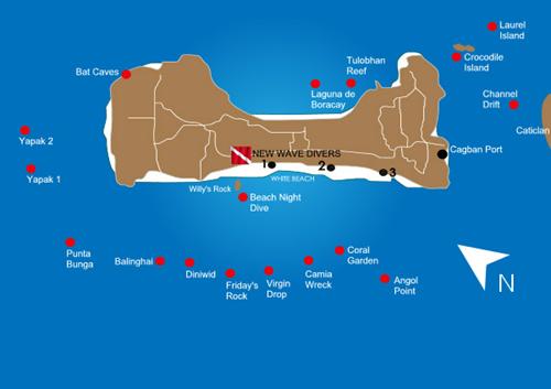 Boracay Dive Sites Map Philippines Scuba Diving