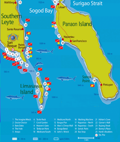 Southern Leyte Dive Site Map Philippines Scuba Diving