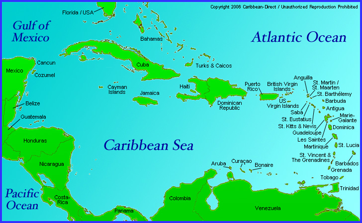 Caribbean Islands Map