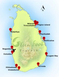 Sri Lanka Dive Site Map