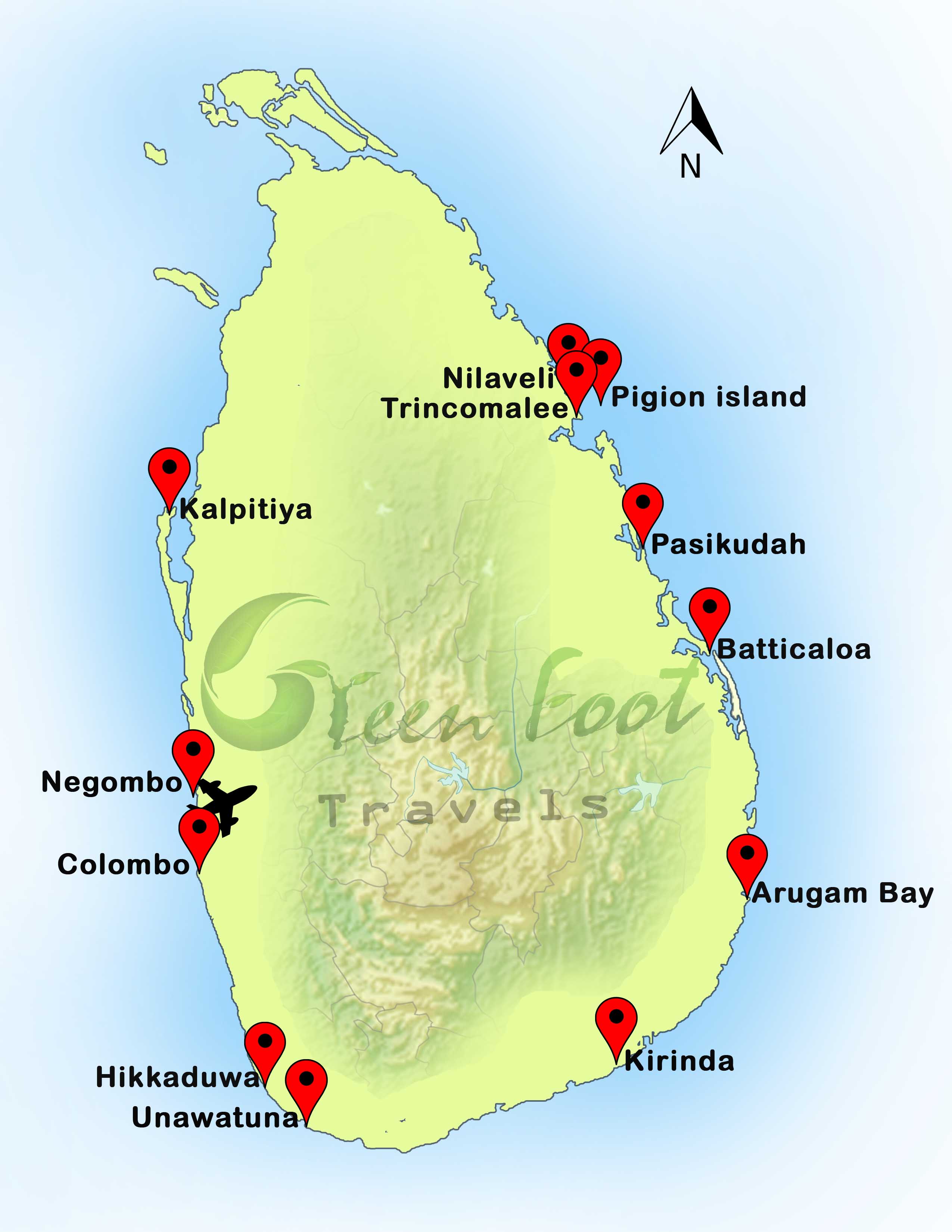 sri lanka tourist road map