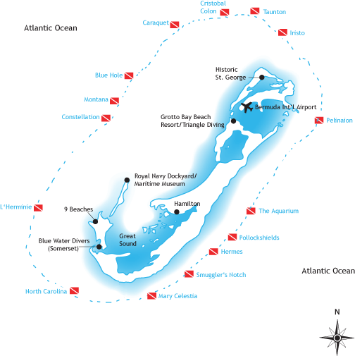 Bermuda Wreck Site Map
