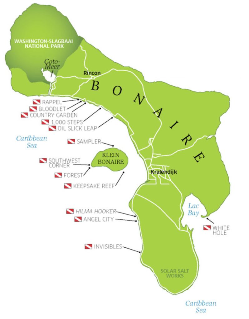 Bonaire Dive Sites Map