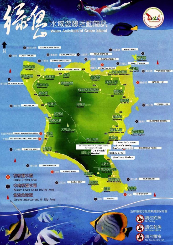 Green Island Dive Site Map