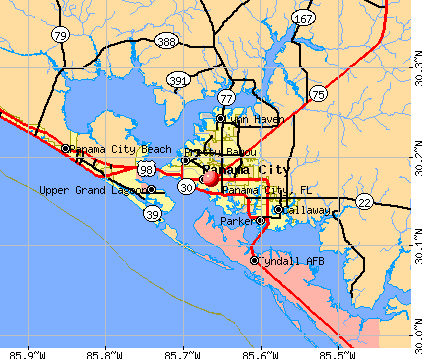 Panama City Beach Map (Florida)