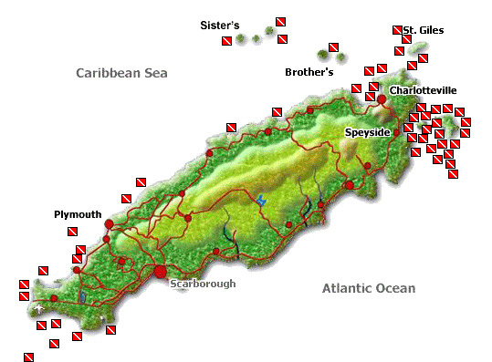 Tobago Dive Sites Map
