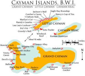 Cayman Islands Dive Sites Map