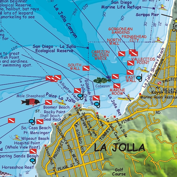 La Jolla Cove Dive Map