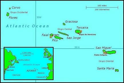 Azores Islands Map | Joe's Scuba Shack