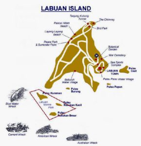 Labuan Scuba Diving Map