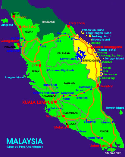 Peninsular Malaysia Map