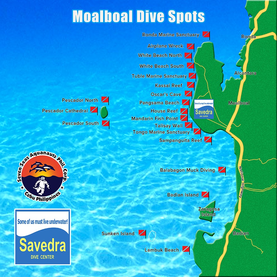 Moalboal Dive Sites Map