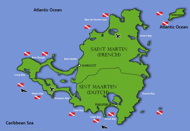 Saint Martin Dive Sites Map | Joe's Scuba Shack
