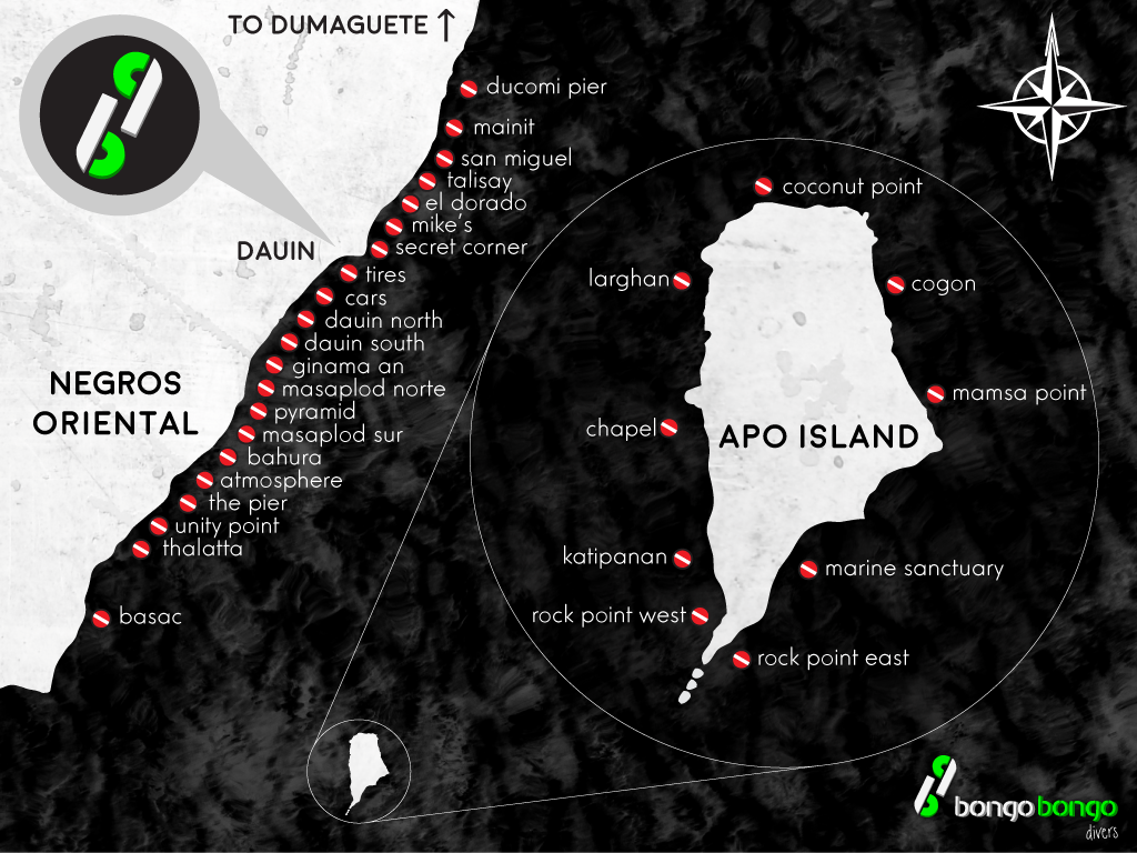 Dumaguete Dive Sites Map