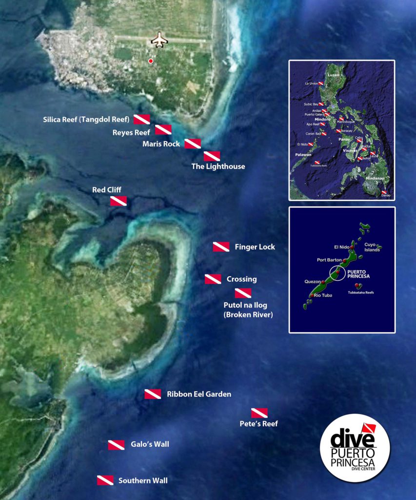 Puerto Princesa Dive Sites Map