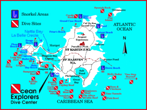 Saint Martin Dive Sites Map | Joe's Scuba Shack