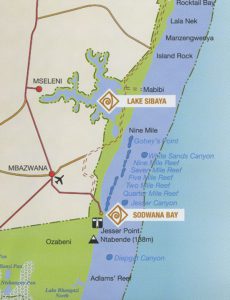 Sodwana Bay Dive Sites Map