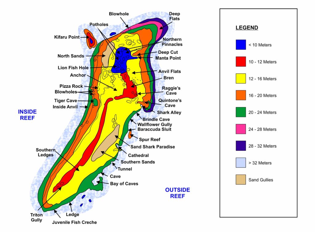 Aliwal Shoal Dive Site Map