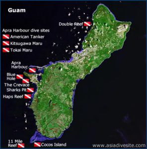 Guam Diving Sites Map