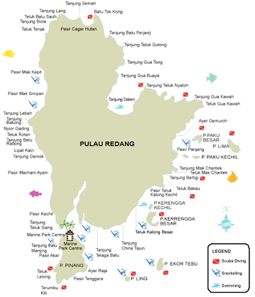 Redang Island Map 