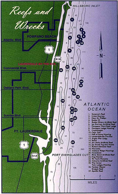 Fort Lauderdale Dive Sites Map