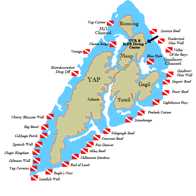 Yap Dive Sites Map