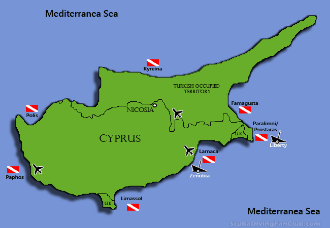 Cyprus Dive Sites Map