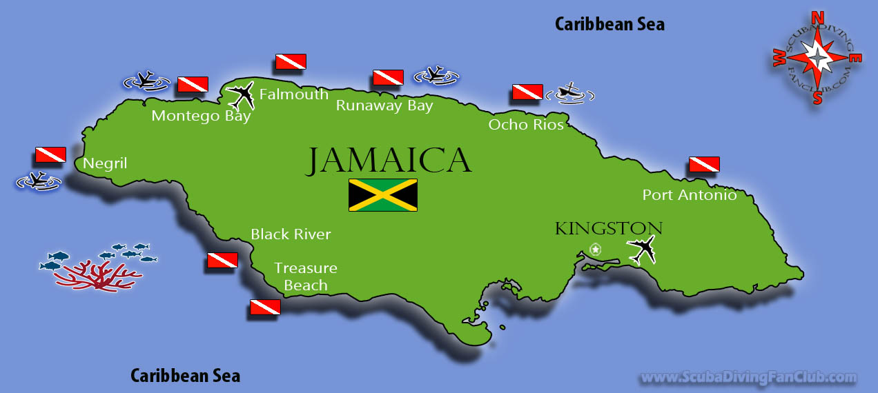 Jamaica Dive Site Map