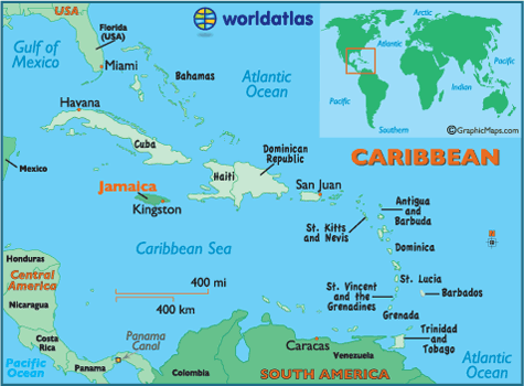 Jamaican Location Map