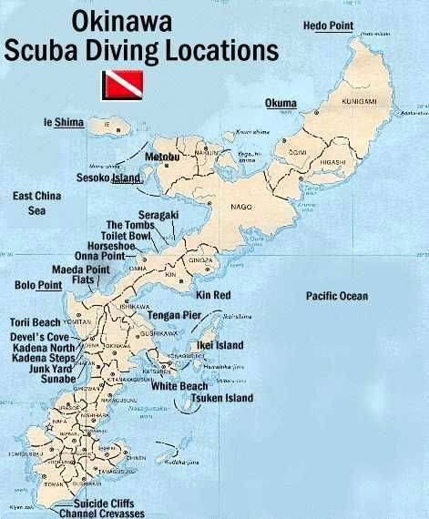 Okinawa Dive Sites Map