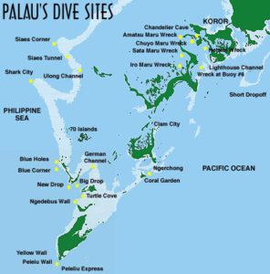 Palau Dive Sites Map