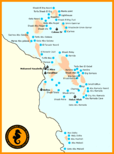 Hurghada Dive Sites Map