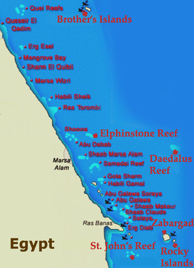 Marsa Alam Dive Sites Map